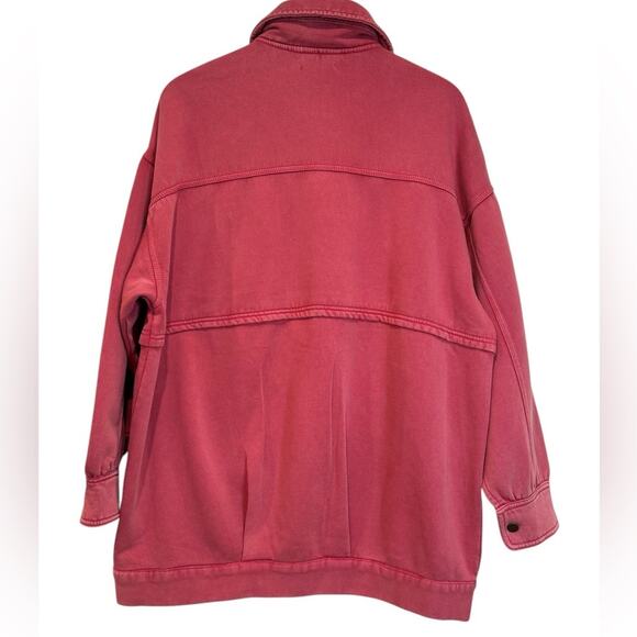 Free People We The Free Dawson Chore Jacket Sweatshirt Size Small Painted Roses - Picture 7 of 11